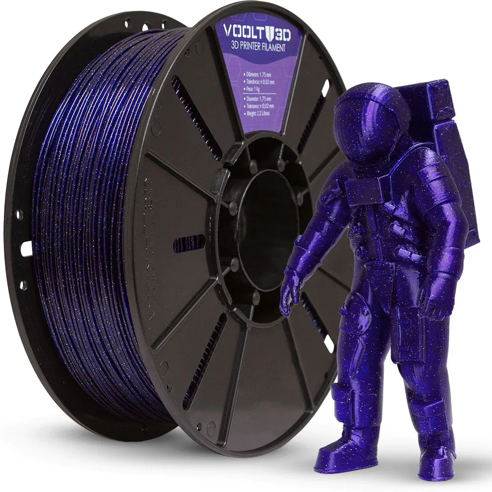 Filamento 3D PLA Cosmos Azul Netuno Glitter